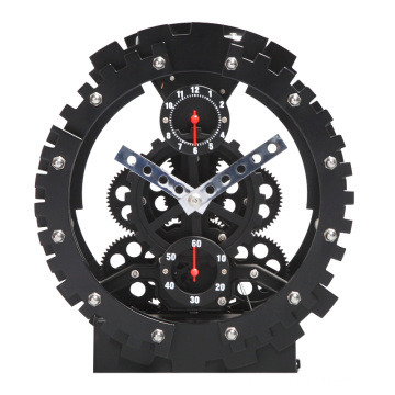 Germany Black Round Table Gear Clock